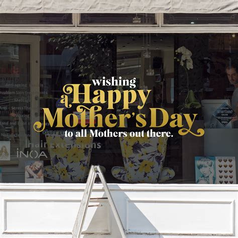 Happy Mothers Day Window Decal Removable Retail Display Vinyl