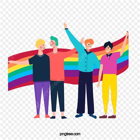 Hand Drawn Cartoon Rainbow Moon Same Sex Illustration Homosexual Banner Pride Month PNG