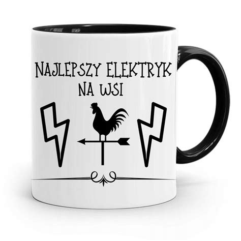 KUBEK CZARNY DLA ELEKTRYKA NAJLEPSZY NA WSI z Nadrukiem ze Zdjęciem