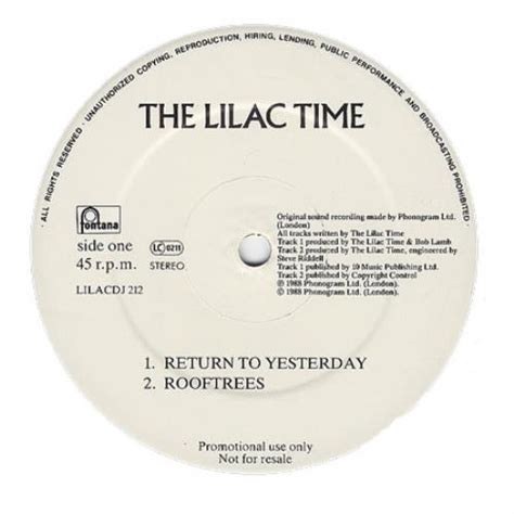 Lilac Time Return To Yesterday Uk Promo 12 Vinyl Single 12 Inch