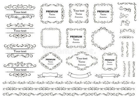 Elementi Di Progettazione Calligrafico Gavettoni O Strisce Di Cornici