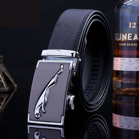 Men Jaguar Belt Genuine Leather Automatic Buckle Belt Designer Belts