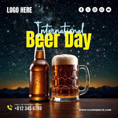 Premium Psd A Poster For Beer With A Bottle Of Beer And A Bottle Of Beer