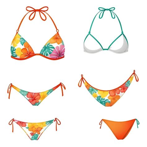 Bikini Vector Set White Background Isolated A High Quality Premium Ai Generated Vector