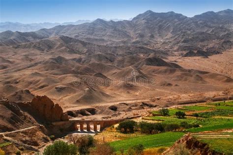 Mountain Landscape of Iran. the Ancient Bridge in the Vicinity of Yazd ...