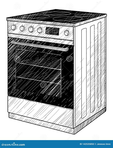 simple gas stove drawing with colour 8