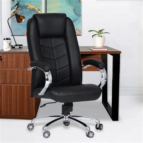 Leatherette Metro Stockwell High Back Office Revolving Chair Black