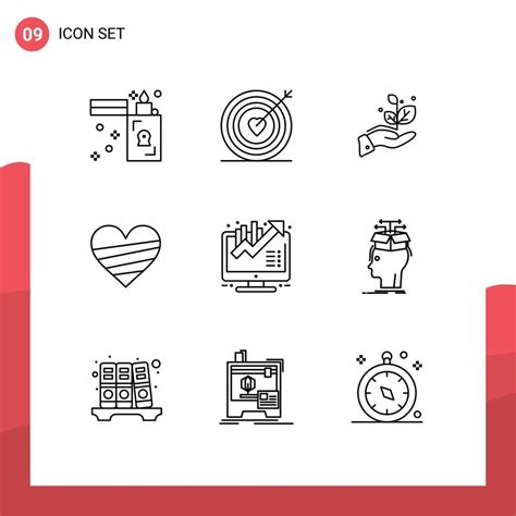 Conjunto De Pictogramas De 9 Esquemas Simples De Crecimiento Favorito
