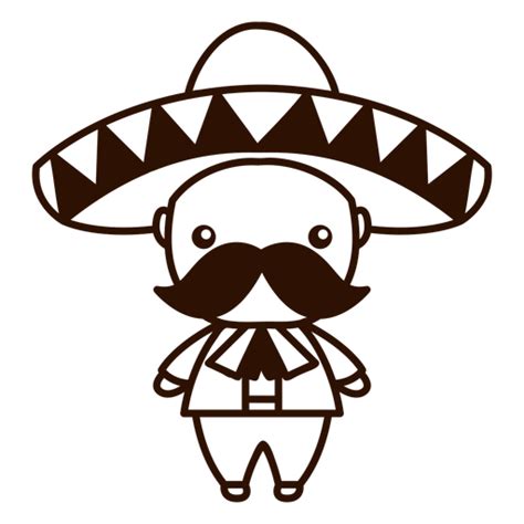 Cute Mexican Mariachi Male Character Icon Transparent Png And Svg