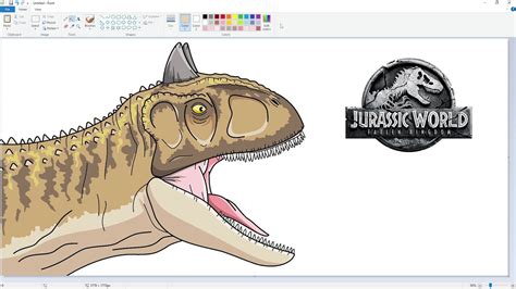 Speed Drawing Carnotaurus From Jurassic World Fallen Kingdom Using Ms