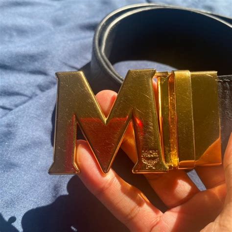MCM Gold and Black MCM Belt | Grailed