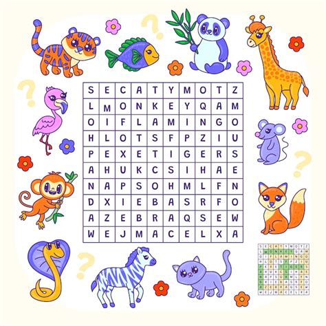 Sopa De Letras De Colores Imprimible Grande