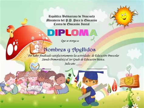 Plantillas De Diploma Preescolar Libro De Powerpoint Bs 50000000 342