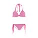 Solid Magenta With White Stripes Custom Bikini Swimsuit ID D