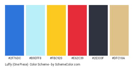 Luffy One Piece Color Scheme Blue