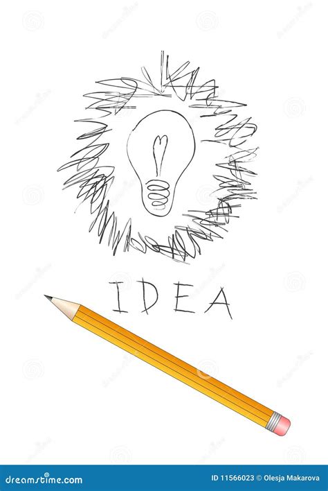 Scribble Drawing of Light Bulb Stock Vector - Illustration of ...