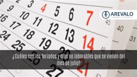 Cuáles son los feriados y días no laborables que se vienen del mes de