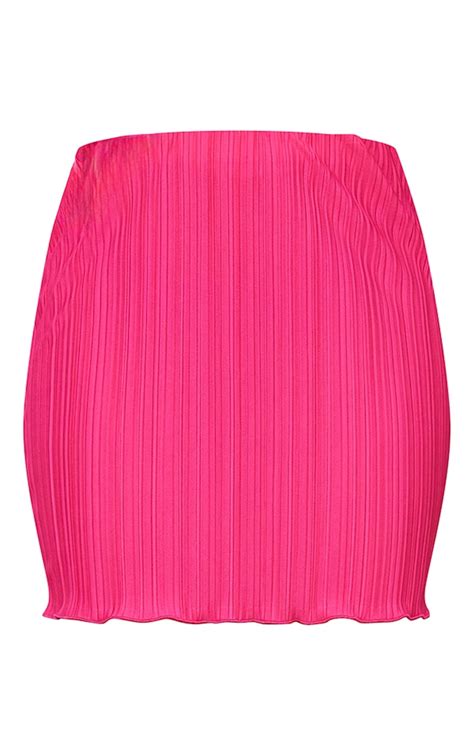 Pink Plisse Mini Skirt Co Ords Prettylittlething