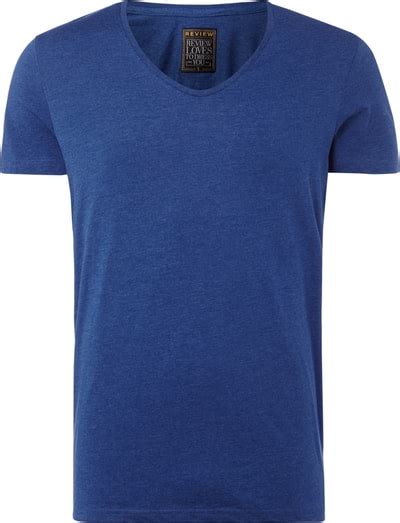 Review Boxy Fit T Shirt In Melangeoptik Blau Melange Online Kaufen