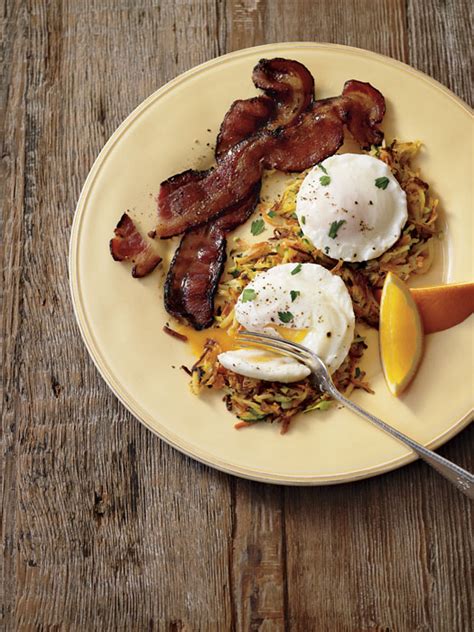 Garden Hash Browns with Poached Eggs and Bacon - Williams-Sonoma Taste