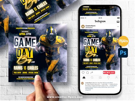 Game Day Football Flyer Template Creative Flyers
