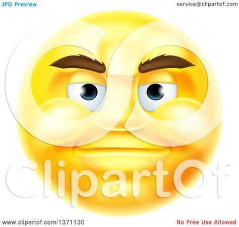 Clipart Of A D Yellow Male Smiley Emoji Emoticon Face Royalty Free