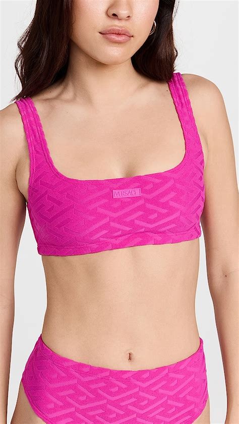 Versace Swim Bikini Top Monogram Sponge Patch Versace Shopbop