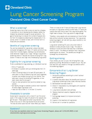 Fillable Online My Clevelandclinic Lung Cancer Screening Program