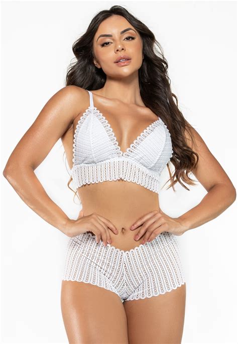 Lingerie Sem Bojo Cropped E Calesson Em Renda Be Lingerie