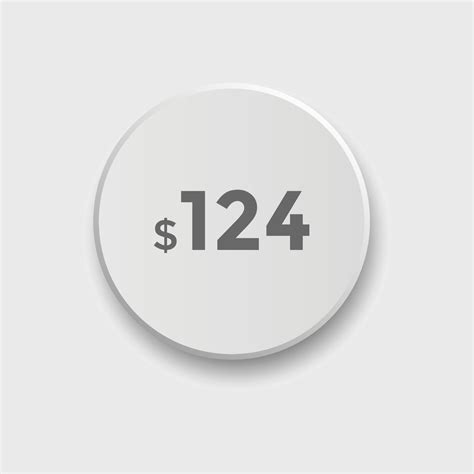 124 USD Dollar Month sale promotion Banner. Special offer, 124 dollar