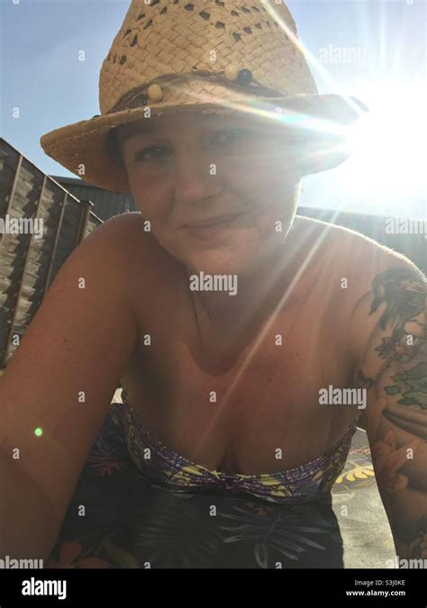 Woman Sunbathing Garden Bikini Hi Res Stock Photography And Images Alamy