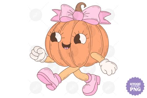 Halloween Coquette Pumpkin Pink Bow Png Graphic By Hygge Artstudio