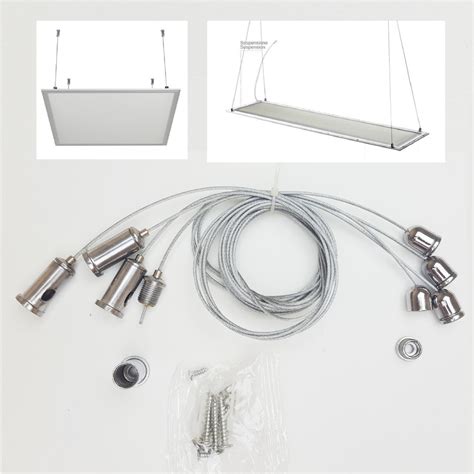 KIT DI FISSAGGIO PER PANNELLI LED A SOSPENSIONE SOFFITTO CAVETTO