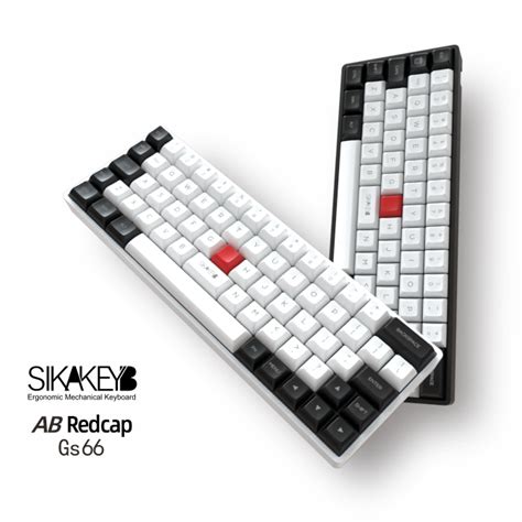 SIKAKEYB AB Redcap GS Teclado Ergonômico PBT Branco Hot Swap Gateron Switch Mecânico
