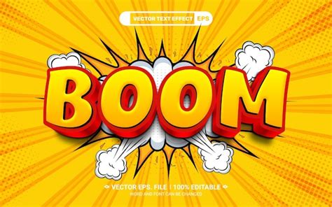 Premium Vector Boom D Editable Comic Style Vector Text Effect