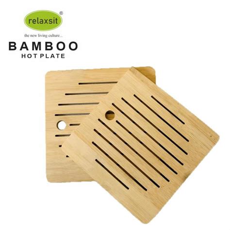Pack Of 2 Bamboo Hot Pot Holder Pads Non Slip Dish Holder Table Decorative Hot Plate Heat Pads