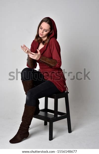 Full Length Portrait Brunette Girl Wearing Stock Photo 1556148677 Shutterstock