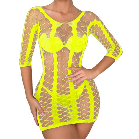 Midwennn Lingerie Dress For Women Sexy Mesh Hollow Out Bodysuit Chemise Bridal Boudoir Outfits