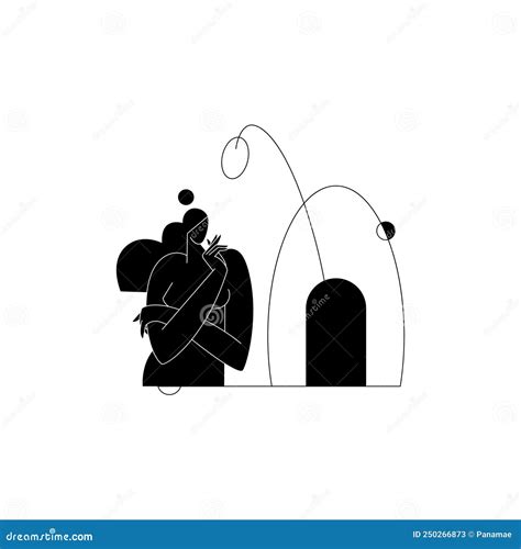 Female Body Silhouette Vector Illustration Contemporary Nude Woman Figure Feminine Graphic