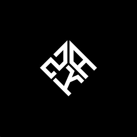 ZKA letter logo design on black background. ZKA creative initials ...