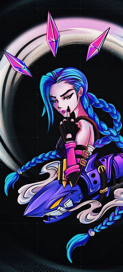 Video Game League Of Legends Braid Jinx League Of Legends Long Hair Blue Hair 1228x2700