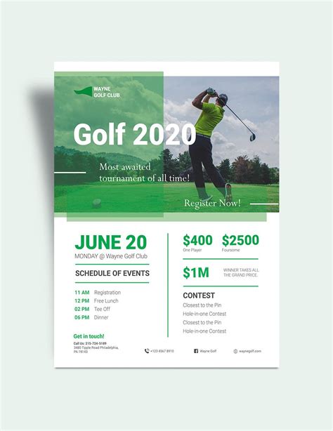 Golf Tournament Flyer Template Publisher