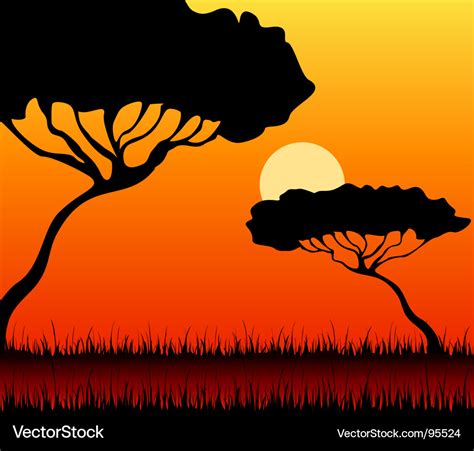 African Landscape Royalty Free Vector Image Vectorstock