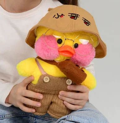 Мягкая игрушка уточка лалафанфан плюшевая утка кукла в очках из утенок ...