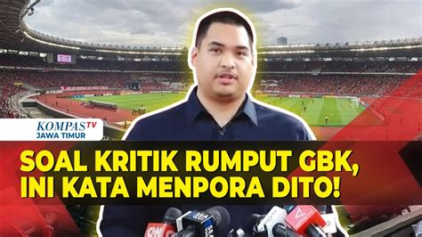 Menpora Dito Ariotedjo Tanggapi Kritik Sty Soal Rumput Gbk Youtube