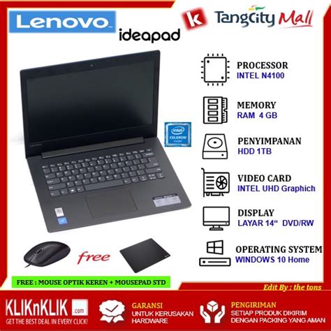 Jual Laptop Lenovo Ideapad 330 14igm Intel N4100 4gb 1tb 14 Dvd Room Win10 Resmi