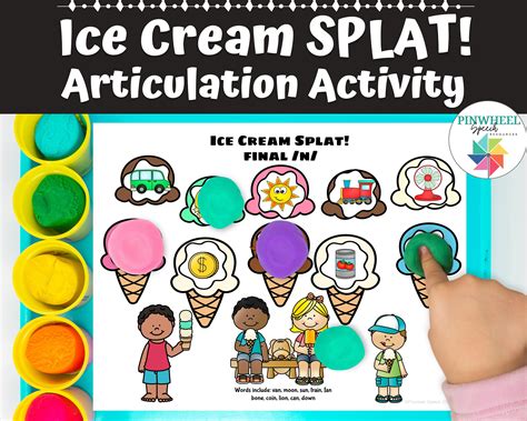 Ice Cream Splat Mats Printable Articulation Speech Therapy Smash Mats