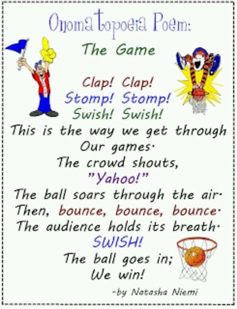 Onomatopoeia Poem The Game Onomatopoeia Poetry For Kids Poetry Ideas