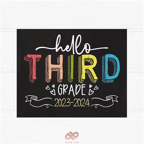 Hello First Grade Sign Printable Etsy