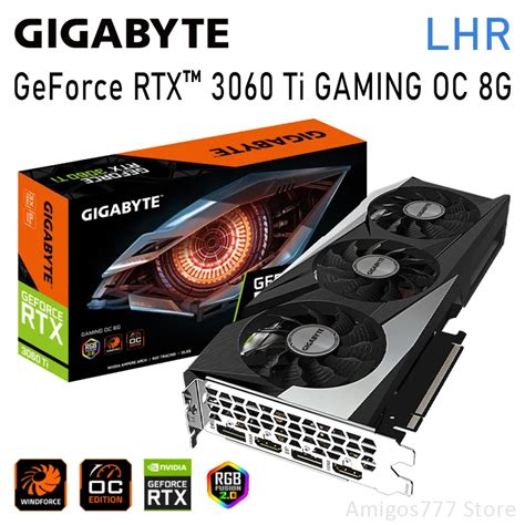 GDDR6 Gigabyte GeForce RTX 3060 Ti GAMING OC 14000MHz 256bit 8GB 8pin ...